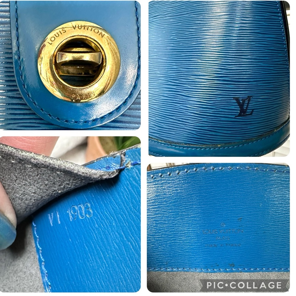 SALE! 💙Vintage 1993 LV Cluny Blue Epi Leather Bucket Bag - Picture 10 of 15